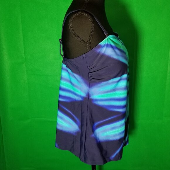 Venus Tankini Swim Top Blue Teal Womens Plus Size 18W Retro Summer Beach NWOT - Picture 4 of 6